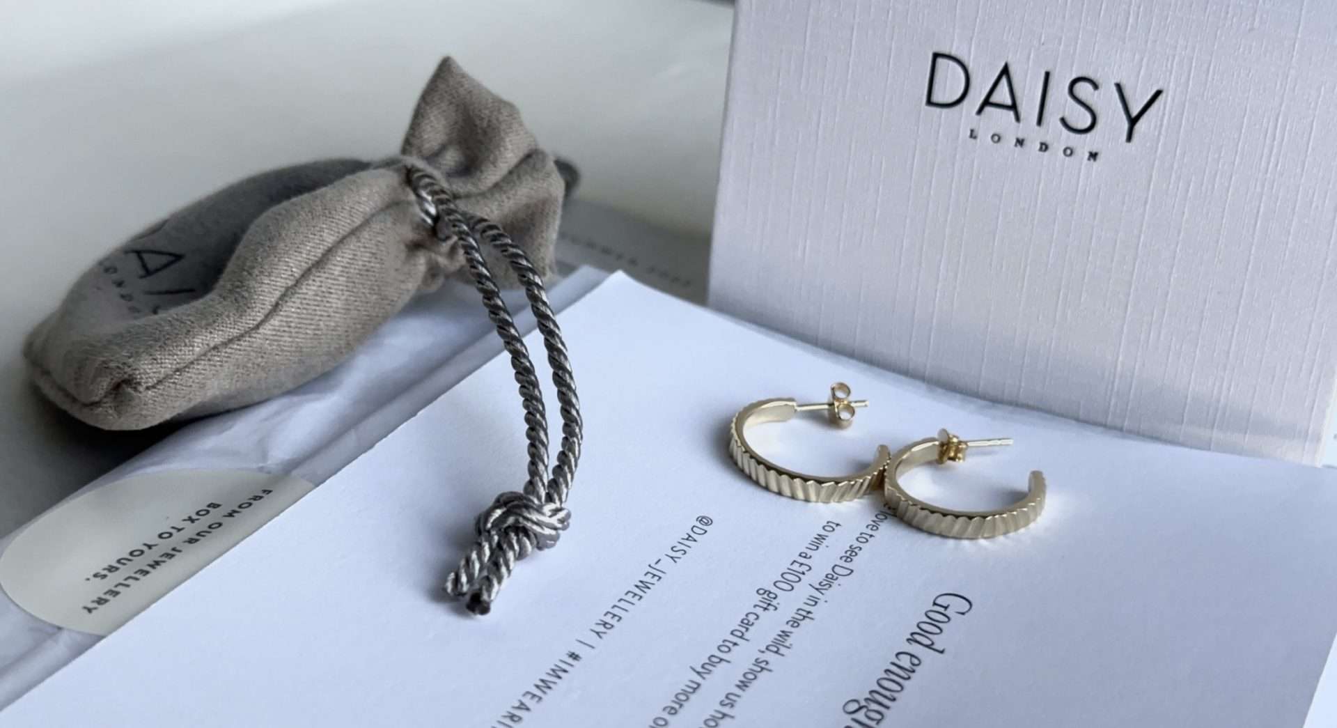 Daisy Jewellery: Treasures Double Rope Pearl Drop X Estée Lalonde Sunburst Midi Hoop Earrings