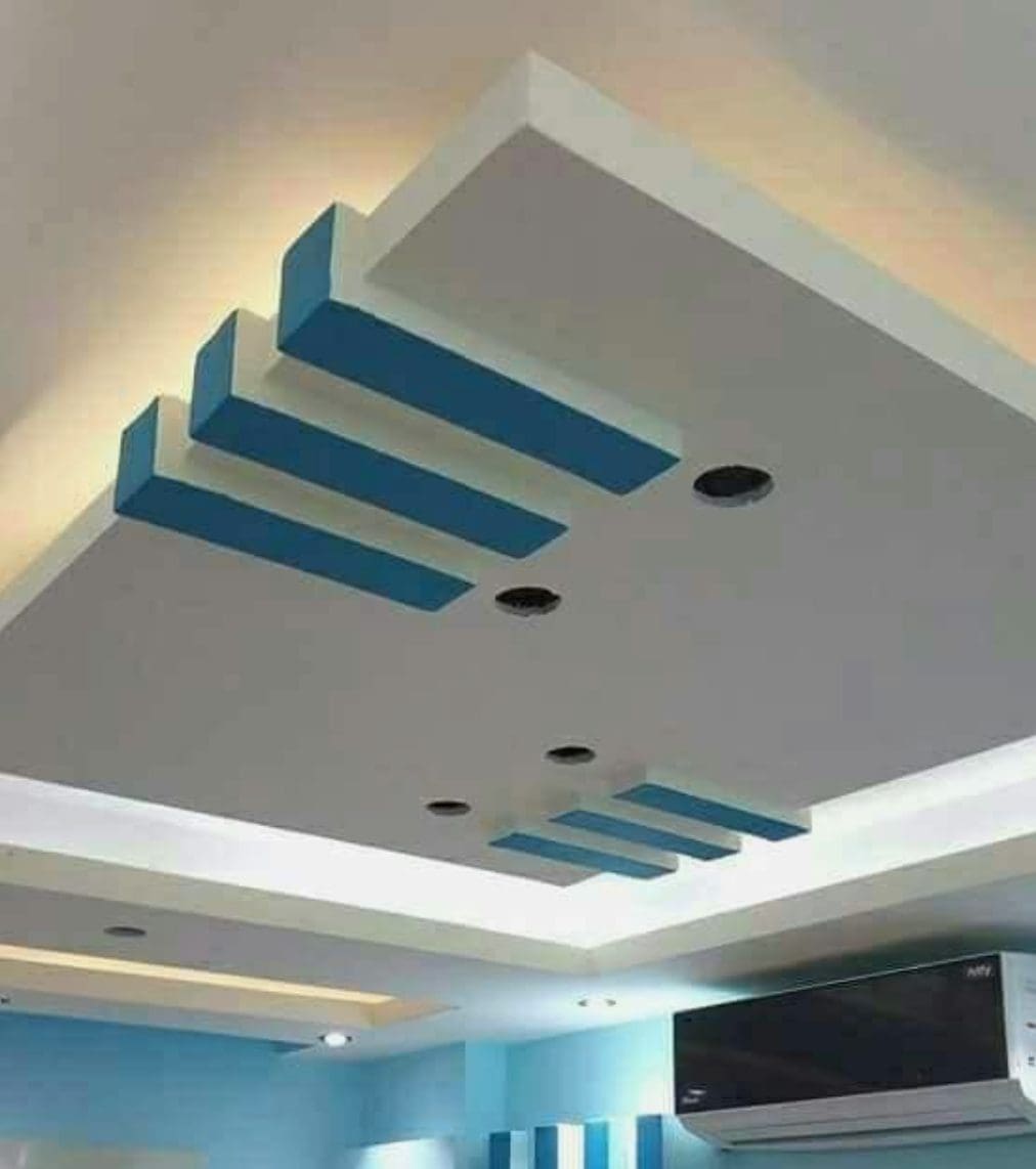 Pop of Color POP Ceiling Design for hall