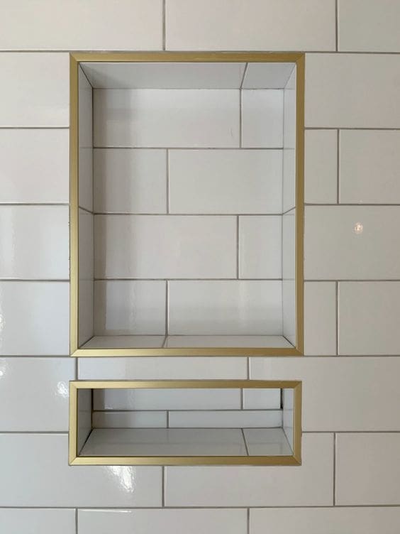 Gold Trim Shower Niche