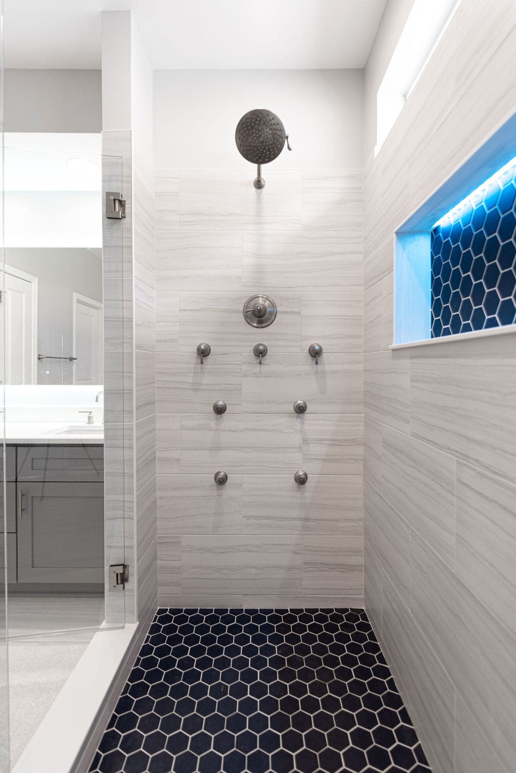 Matching Tiles  Shower Niche