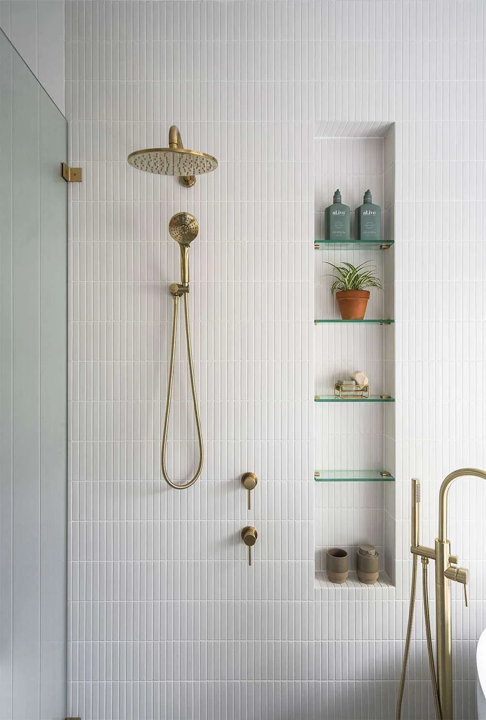 Shower Niche with Glass Shelves