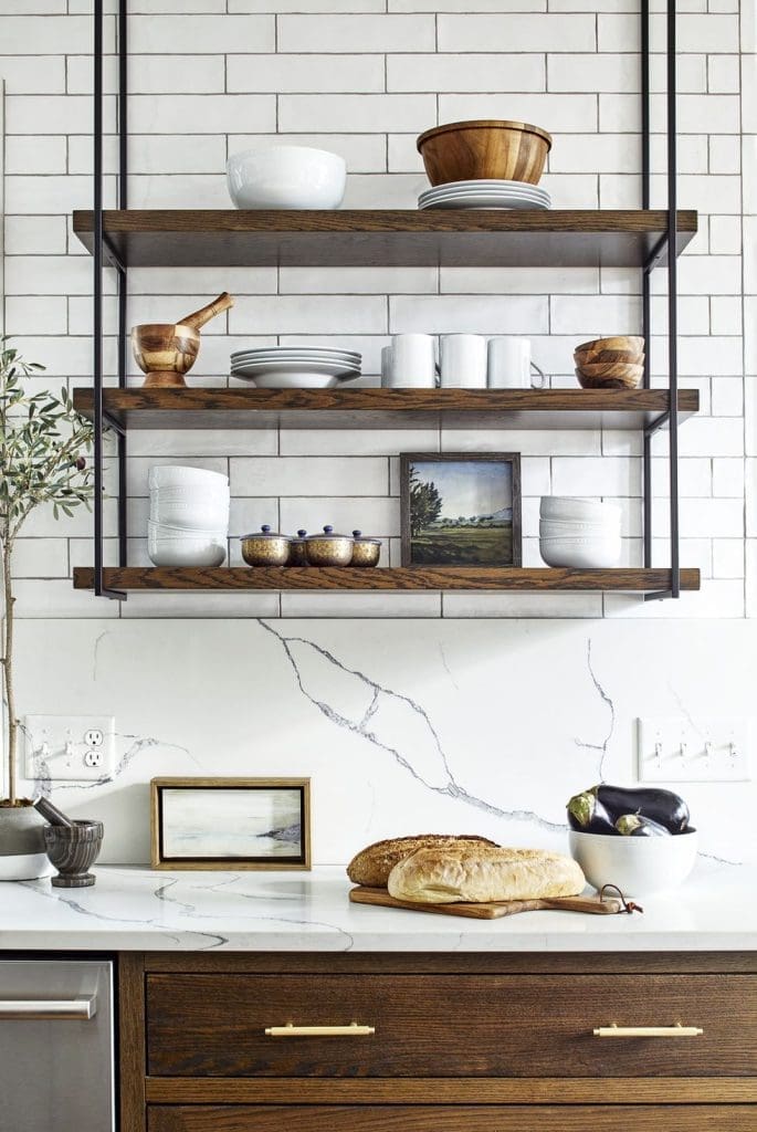 24 Open Kitchen Shelf Decor Ideas (Plus Styling Tips)