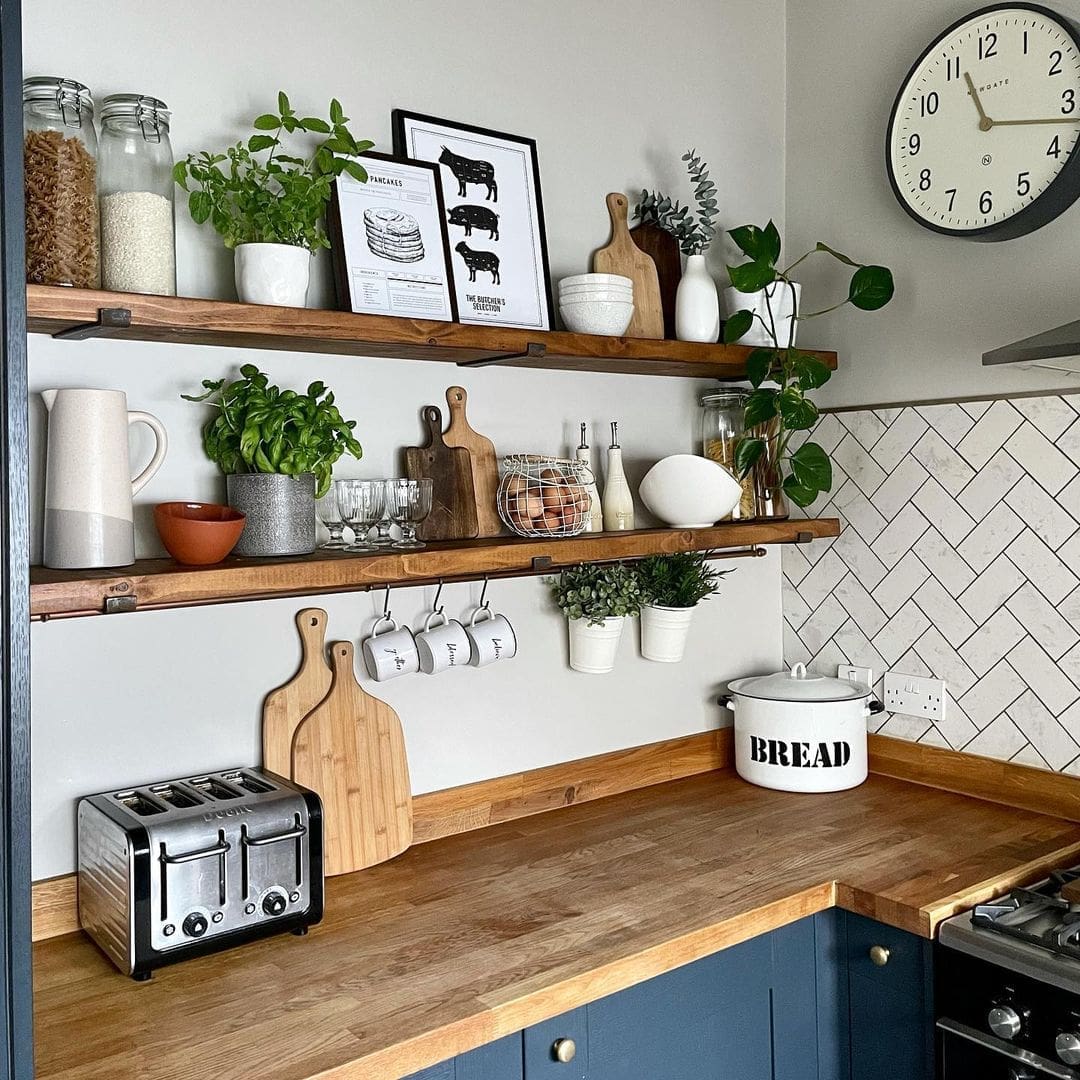 24 Open Kitchen Shelf Decor Ideas (Plus Styling Tips)