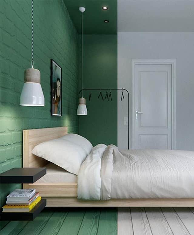 Green Brick Accent Wall