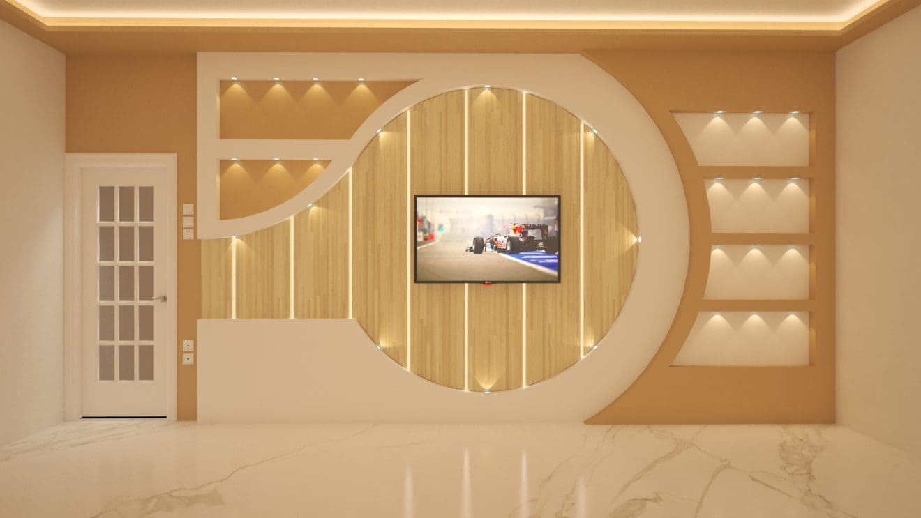 42 Simple POP Design For TV Wall