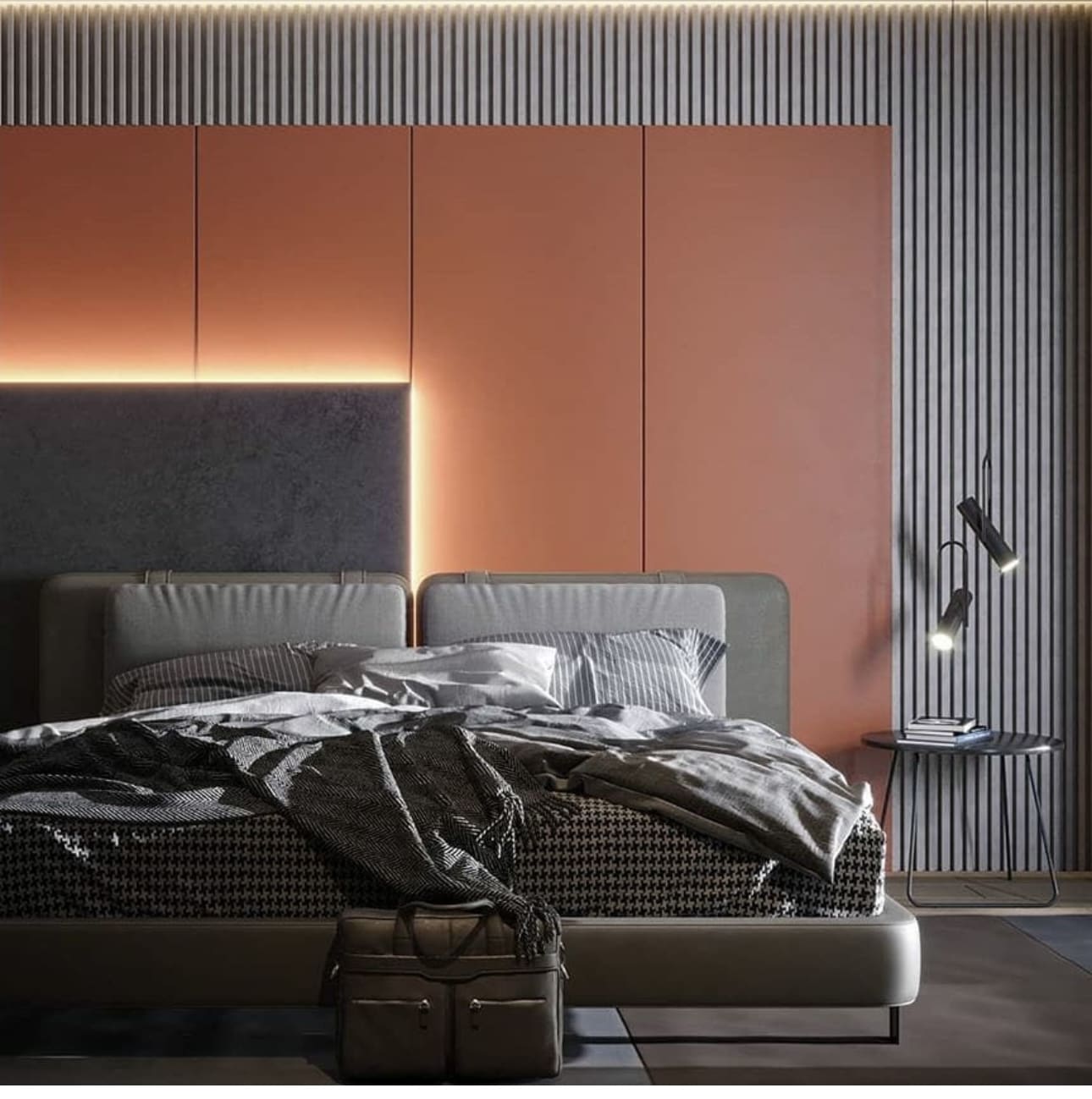 Orange Two Colour Combination For Bedroom Walls Orange and Grey Bedroom Wall