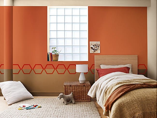 Orange and Tan Bedroom Wall Orange Two Colour Combination For Bedroom Walls