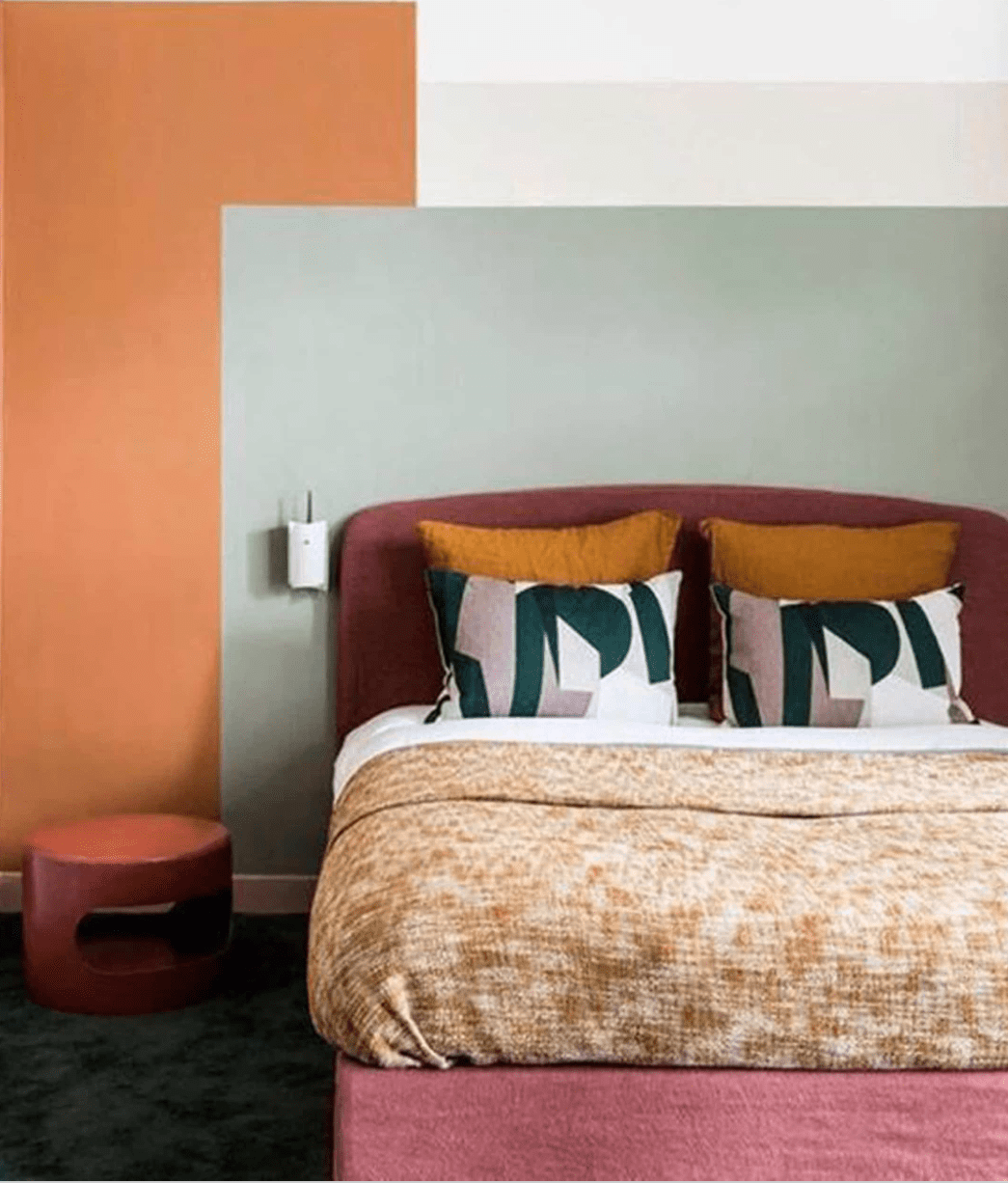 Orange and Sage Green Bedroom Wall Orange Two Colour Combination For Bedroom Walls