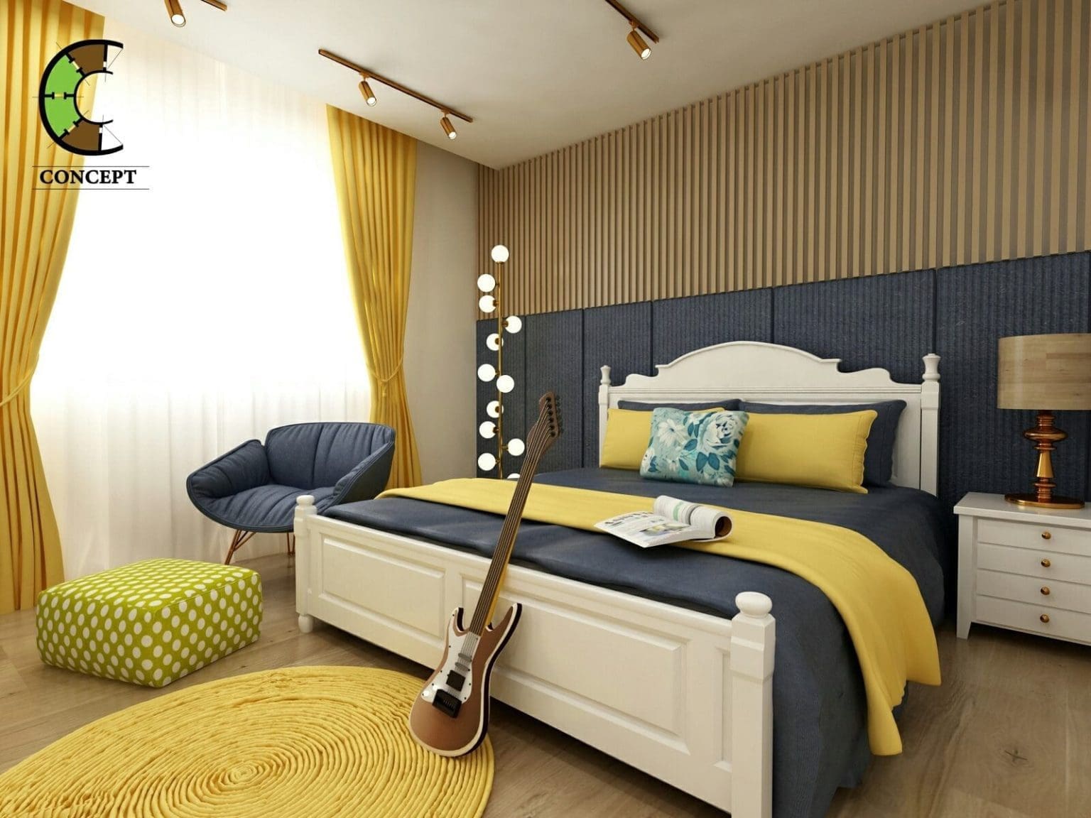 22 Blue Two Colour Combination for Bedroom Walls
