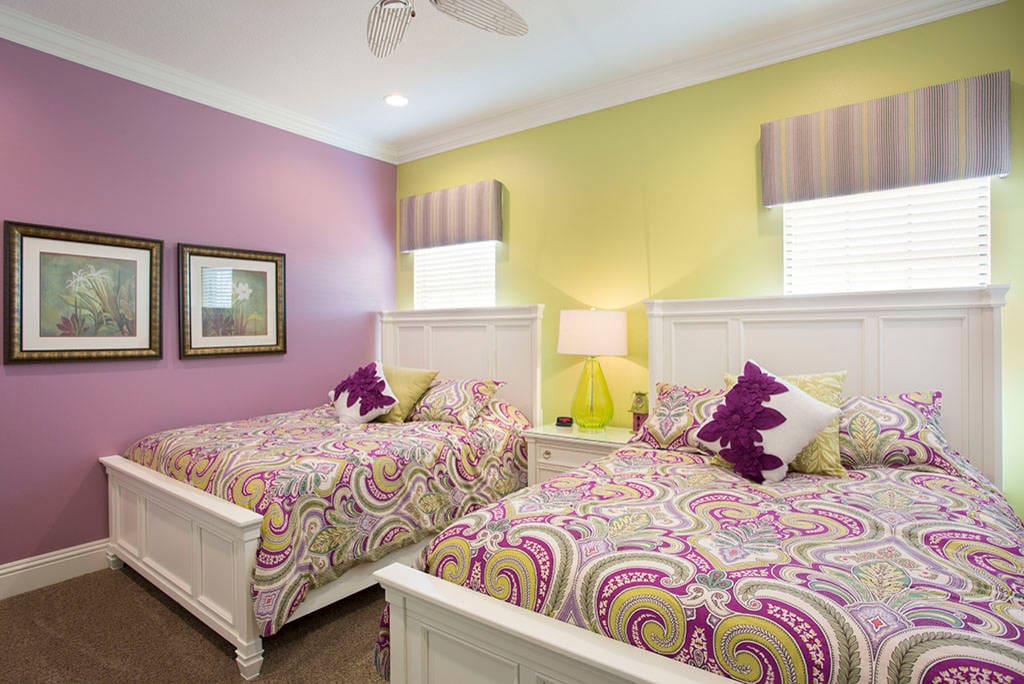 Purple Two Colour Combination For Bedroom Walls