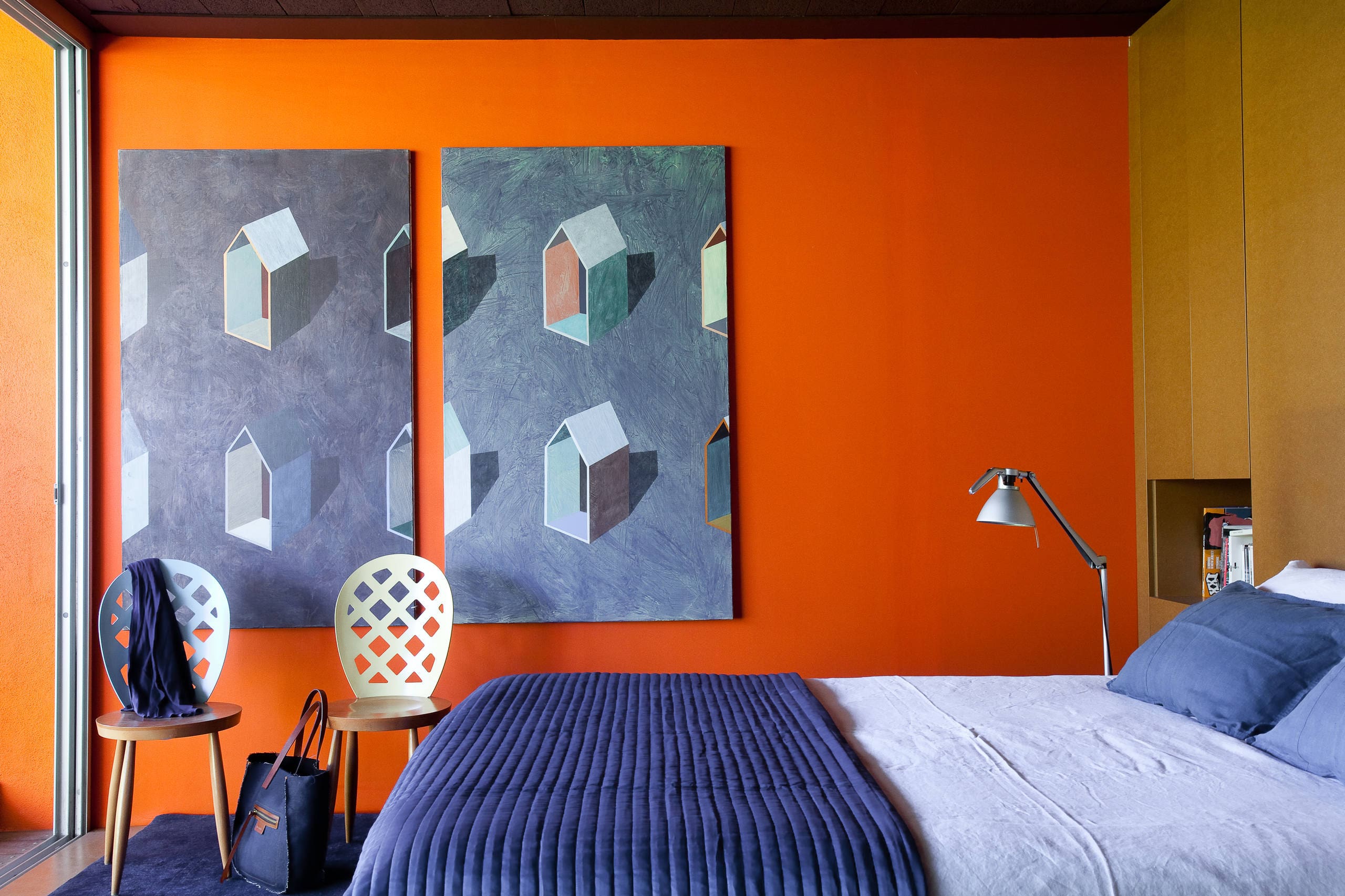 Bold Orange and Yellow Bedroom Wall Orange Two Colour Combination For Bedroom Walls