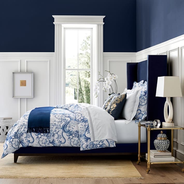 Blue Two Colour Combination for Bedroom Walls