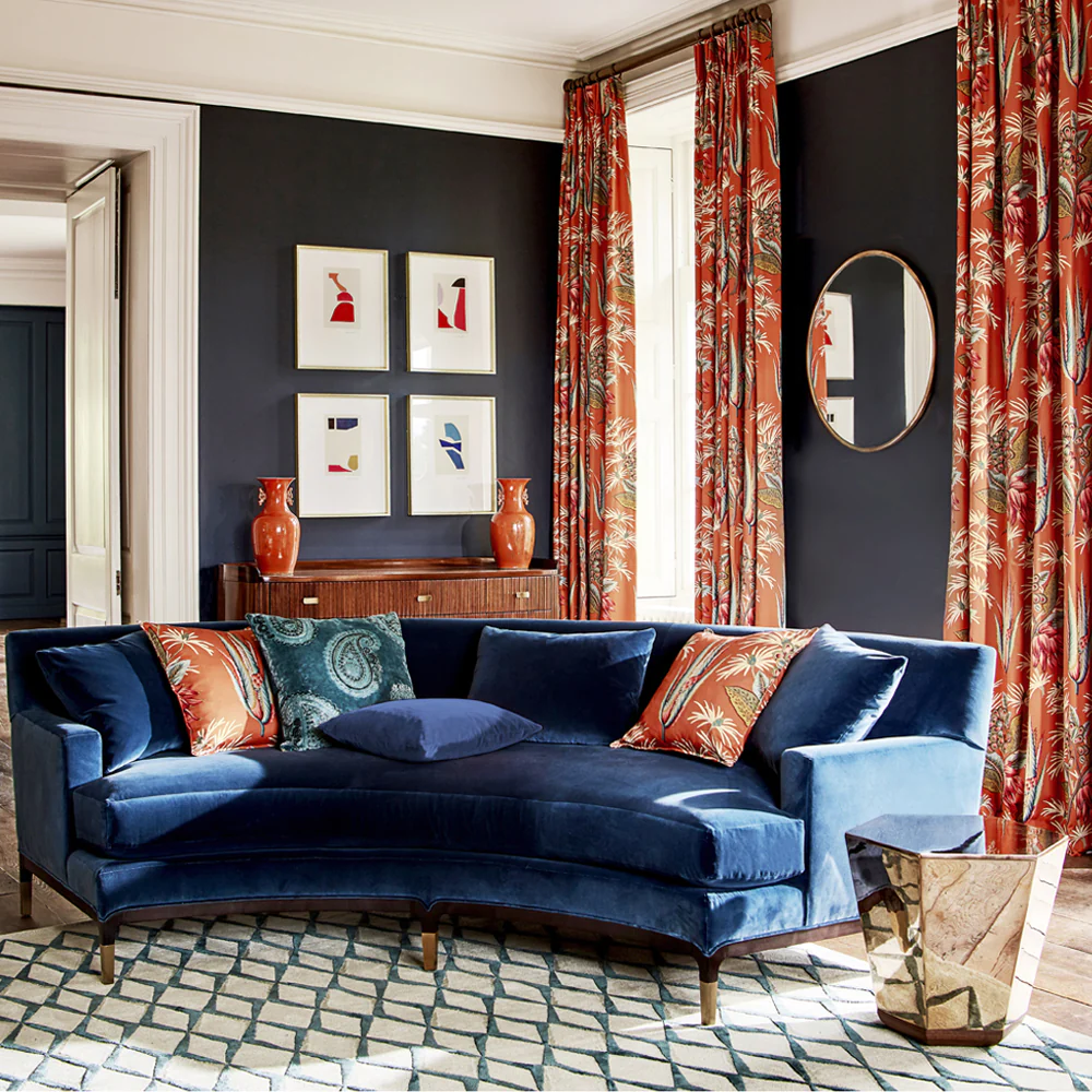 Zoffany009 colour schemes to go with blue sofa