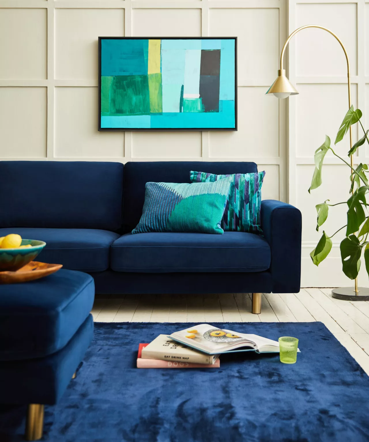 Colour Schemes to go with Blue Sofa, what colours go with blue sofa