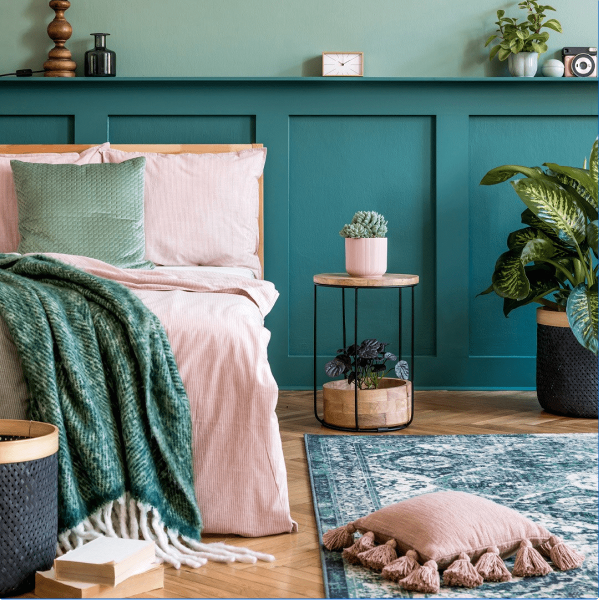 Pink and Green Bedroom