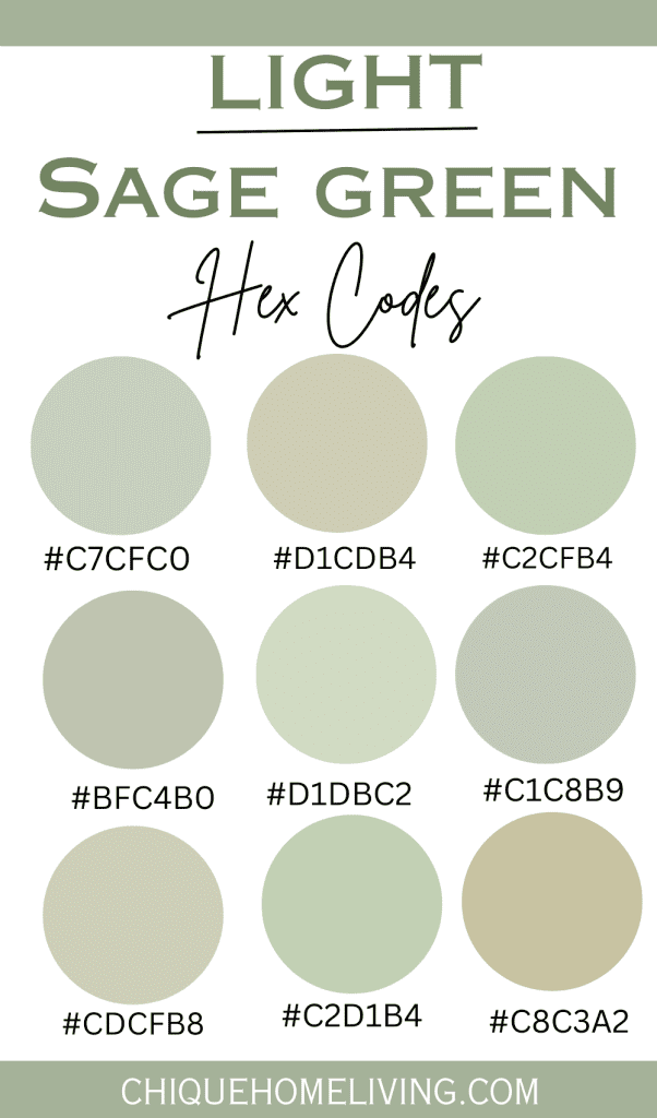 Sage Green Color Codes And Paint Colors
