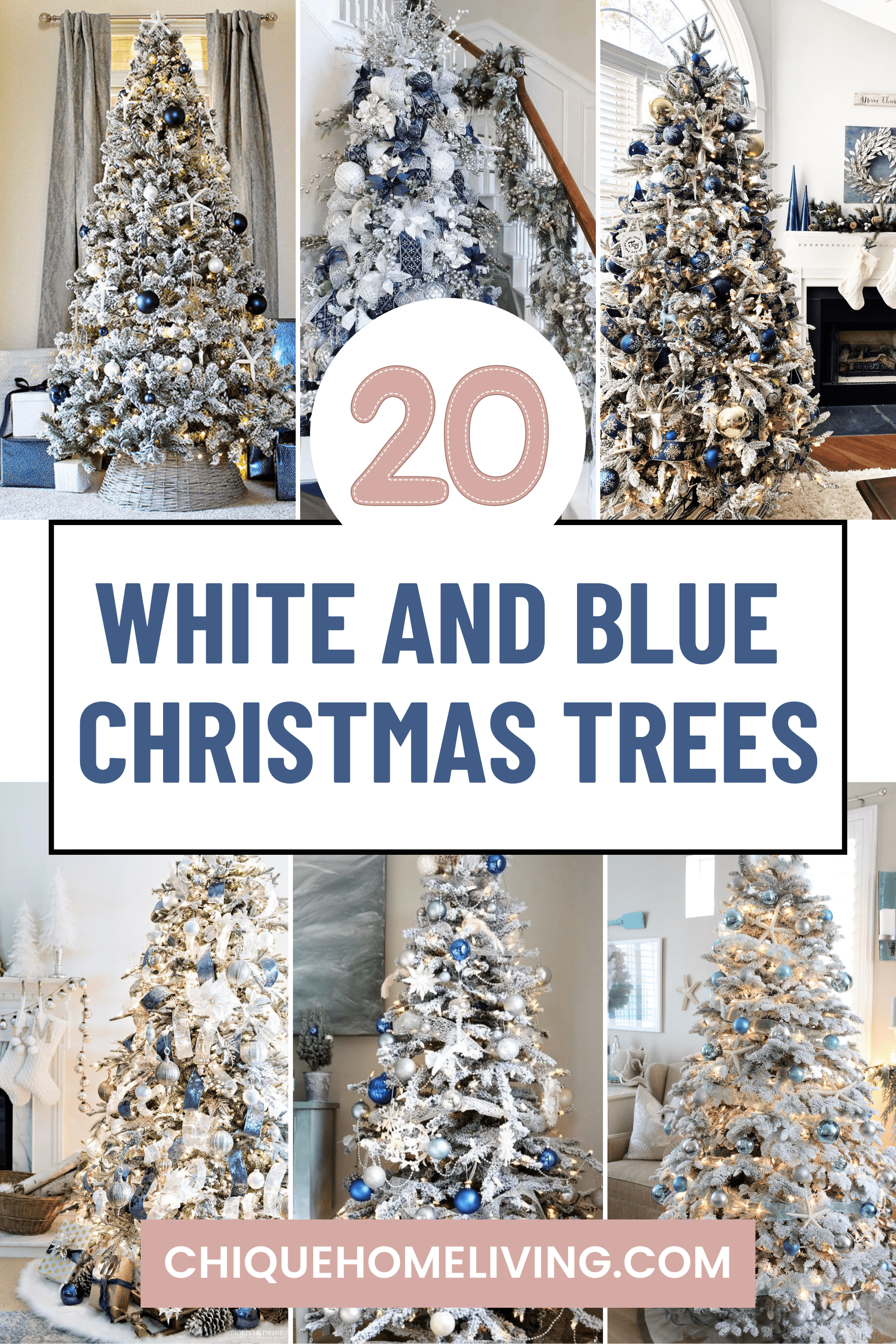 christmas tree blue White and Blue Christmas Tree