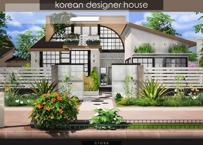 korean designer house at cross design 5e127ccb4cfe6 Sims 4 Houses