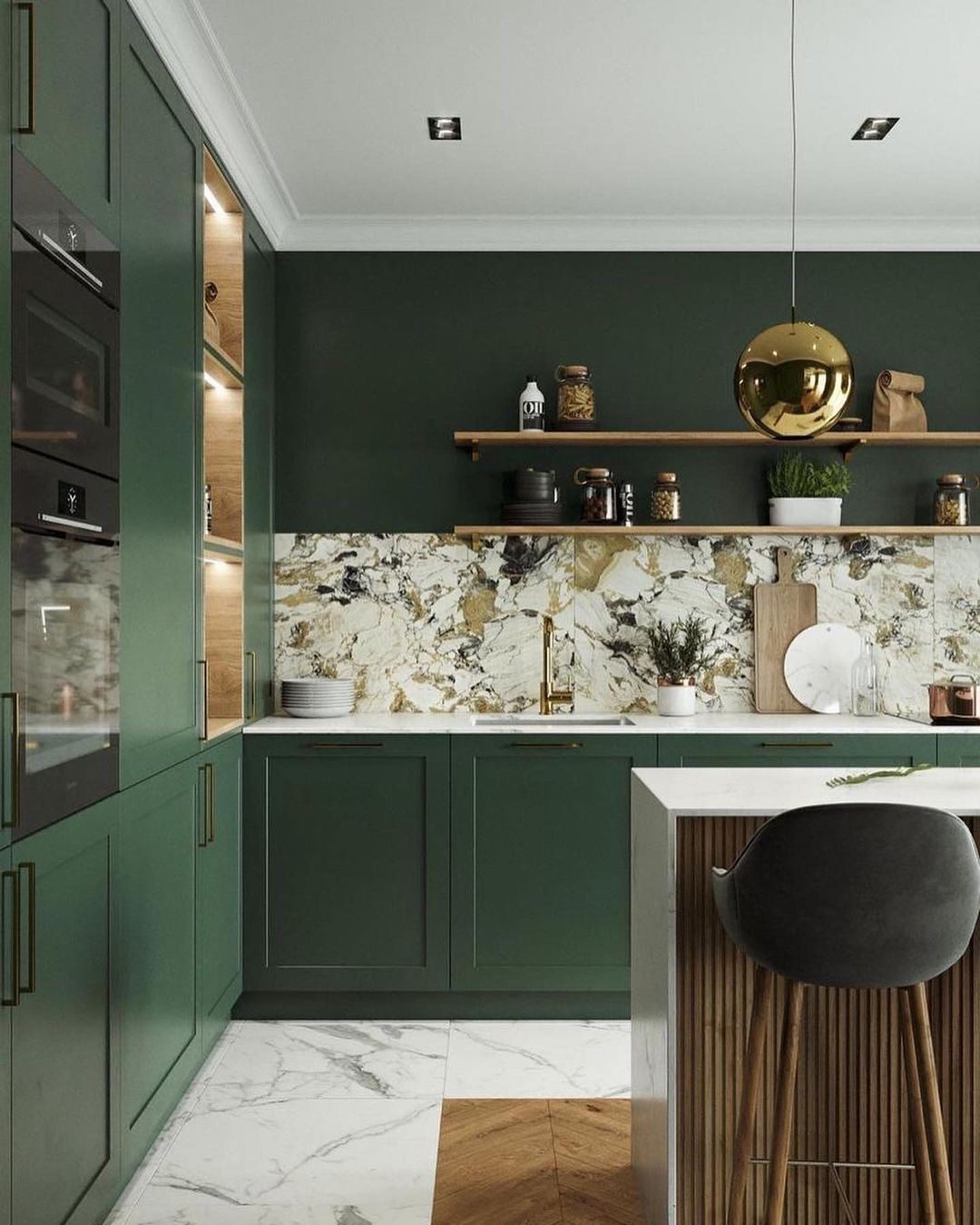 34 Best Dark Green Kitchen Ideas to Inspire You 87 34 Best Dark Green Kitchen Ideas to Inspire You IMG 8321 Dark Green Kitchen Ideas