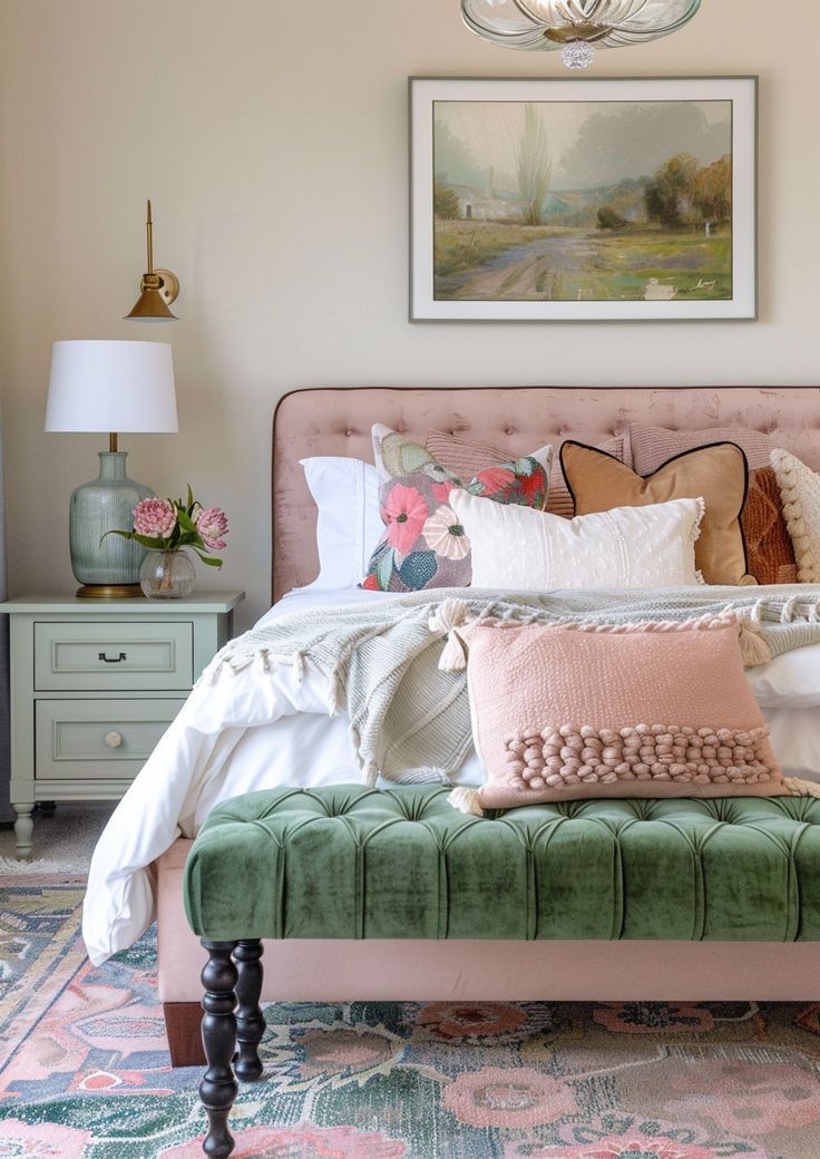 34 Stunning Pink and Green Bedroom Ideas 80 34 Stunning Pink and Green Bedroom Ideas 1 Pink and Green Bedroom,sage green and pink bedroom