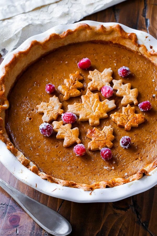 sallys baking addiction pumpkin pie Thanksgiving Dessert Ideas