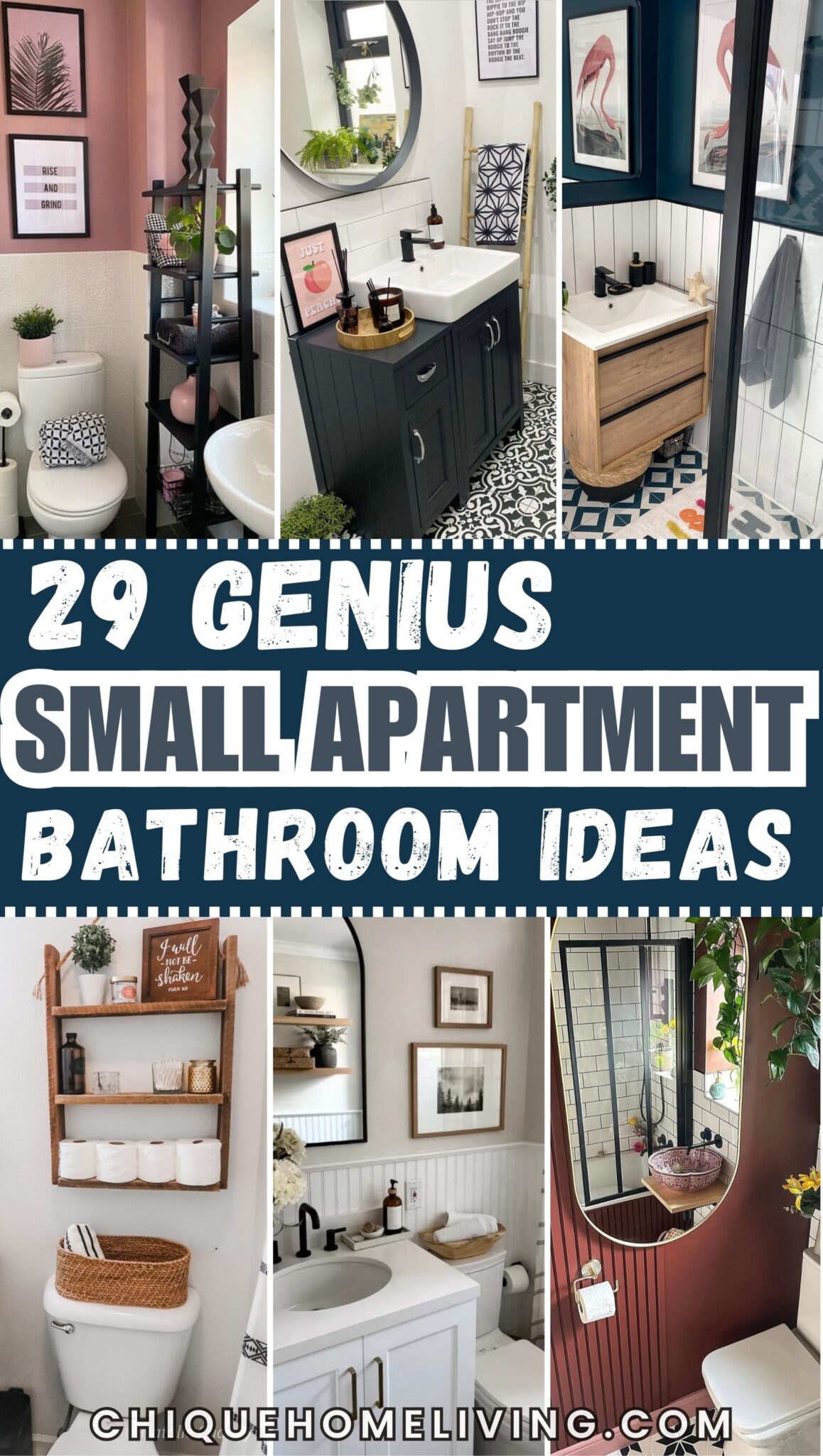Image showcasing 29 Genius Small Apartment Bathroom Ideas You'll Love