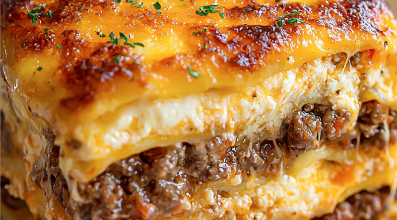 Parmesan Garlic Cheeseburger Lasagna