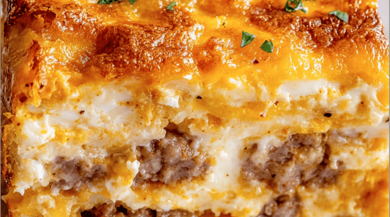 Overnight Sausage and Egg Breakfast Casserole