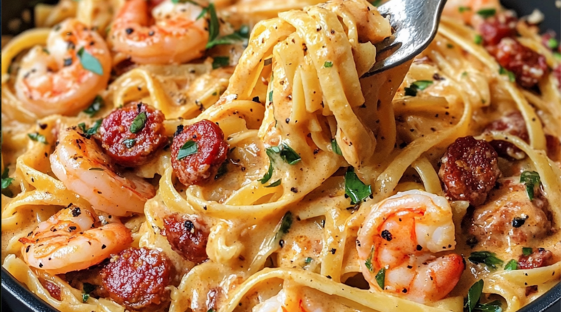 Creamy Prawn and Chorizo Pasta