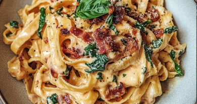 Creamy Bacon Boursin Tagliatelle