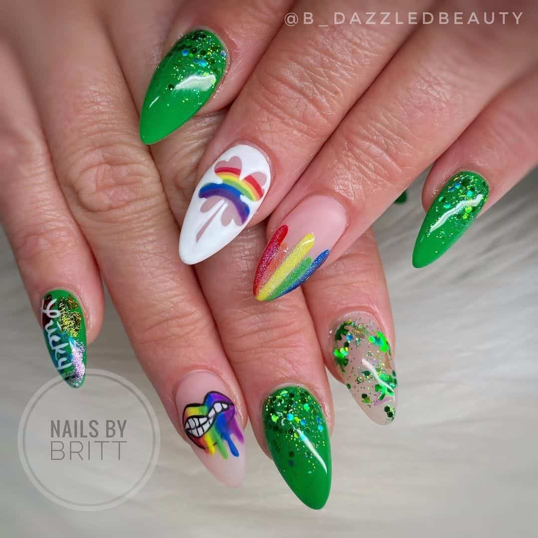 st patrick day nails@b dazzledbeauty St. Patrick’s Day Nail Ideas
