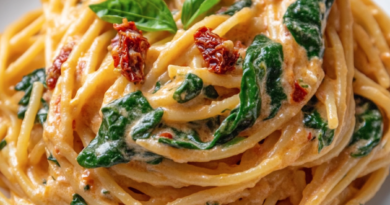 Creamy Spinach and Sun-Dried Tomato Spaghetti