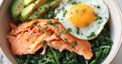 Keto Salmon and Egg Breakfast Bowl