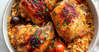 Paprika Chicken with Mediterranean Rice