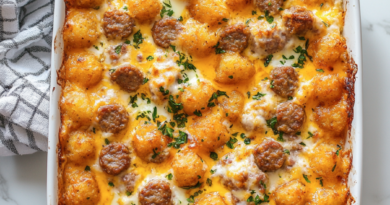 Tater Tot Breakfast Casserole with Sausage