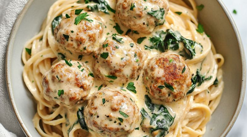 Creamy Turkey Meatball Pasta