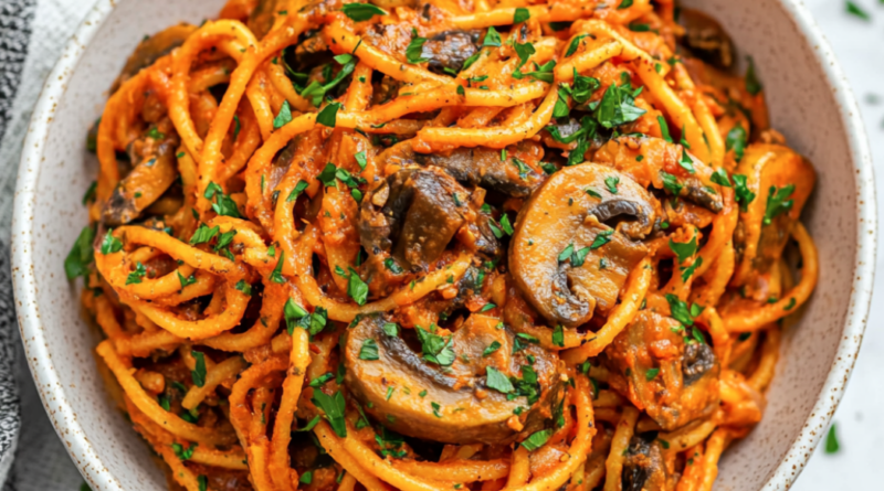 Garlic Mushroom Spaghetti