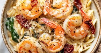 Creamy Tuscan Shrimp Orzo