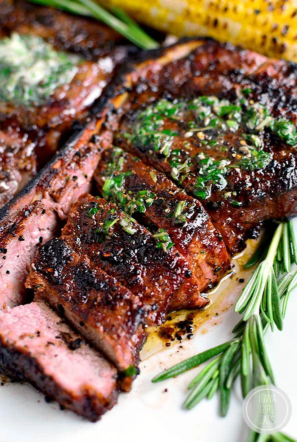 Perfect Grilled Steak with Herb Butter iowagirleats 03srgb Spring Dinner Ideas