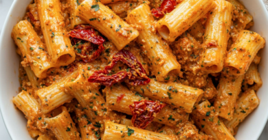 Creamy Red Pesto Rigatoni