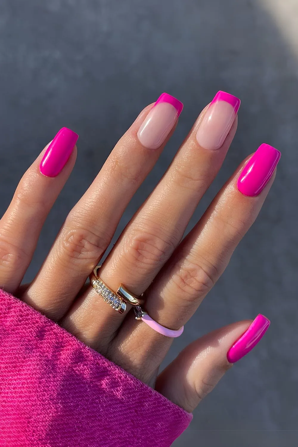 Mangenta pink manicure.jpg Hot Pink Nail Ideas