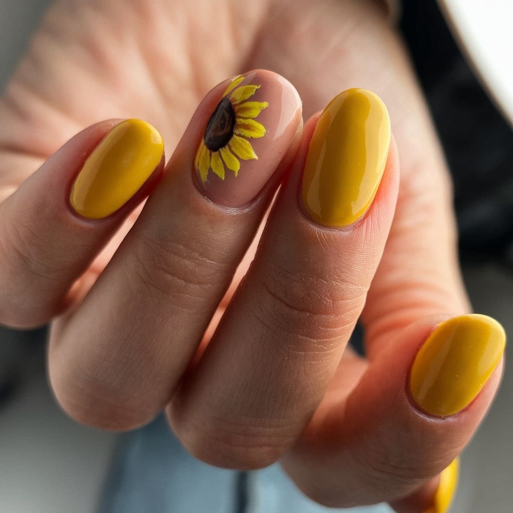 IMG 1518 Sunflower Nail Ideas