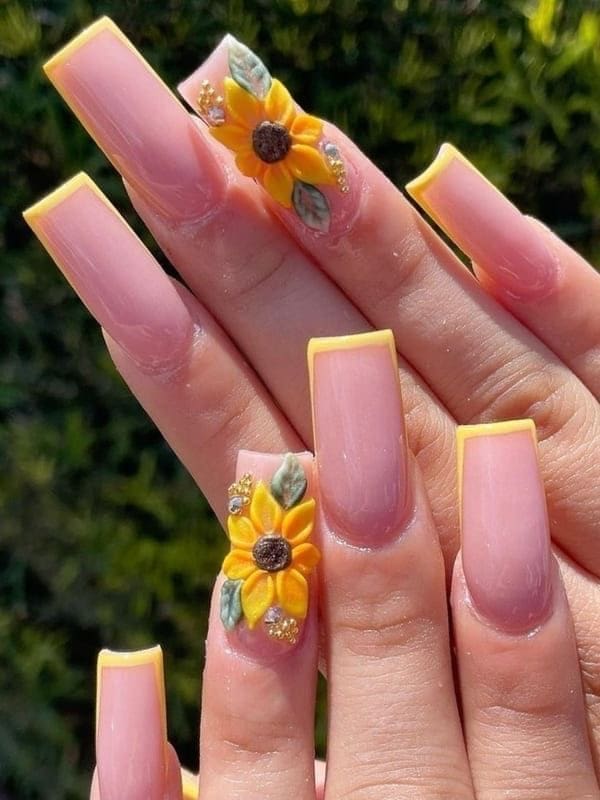 IMG 1530 Sunflower Nail Ideas