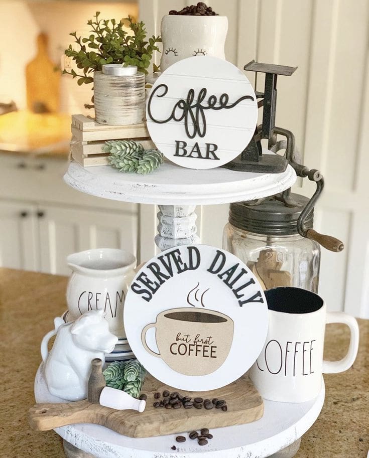 40671f816e87b62a5a7ce7d1c074bbe3 Tiered Tray Coffee Bar Ideas