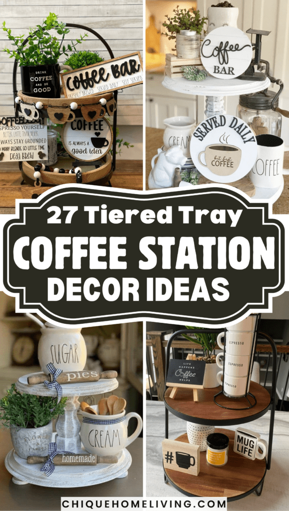 27 Tiered Tray Coffee Bar Ideas Perfect for Small Spaces
