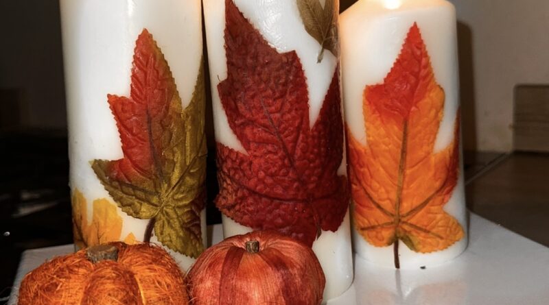 DIY Fall Leaf Candles