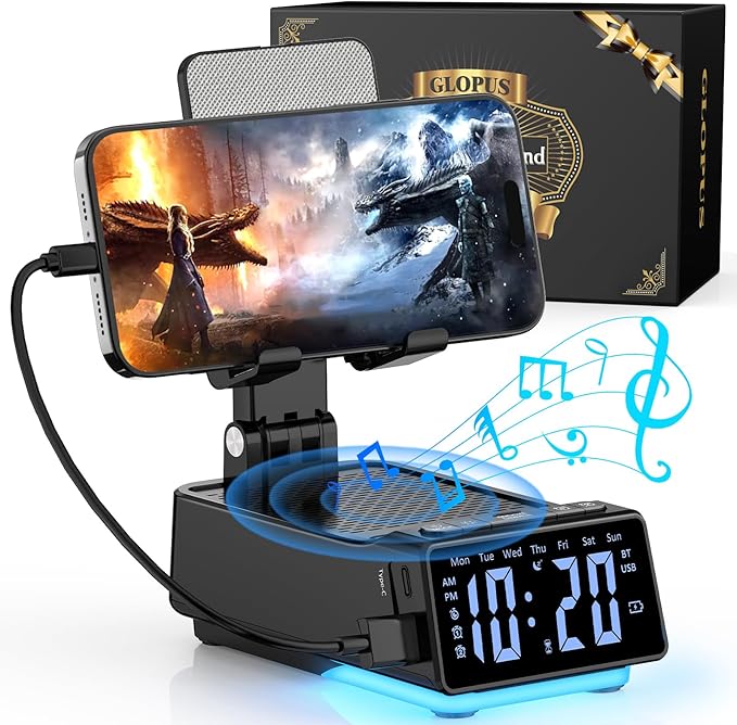 7. Phone Stand with Wireless Bluetooth Speaker