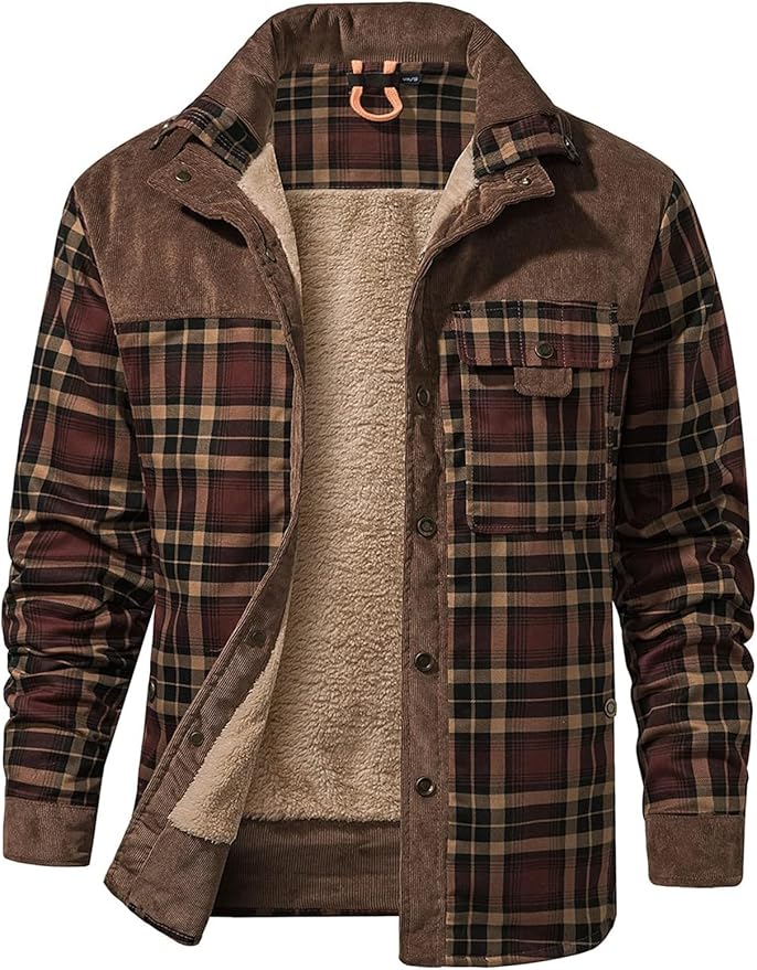 4. Sherpa Lined Plaid Jacket