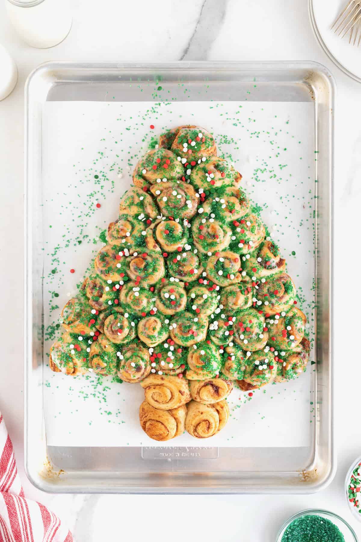 Christmas Tree Cinnamon Roll Pull Apart Christmas Breakfast Ideas for Kids