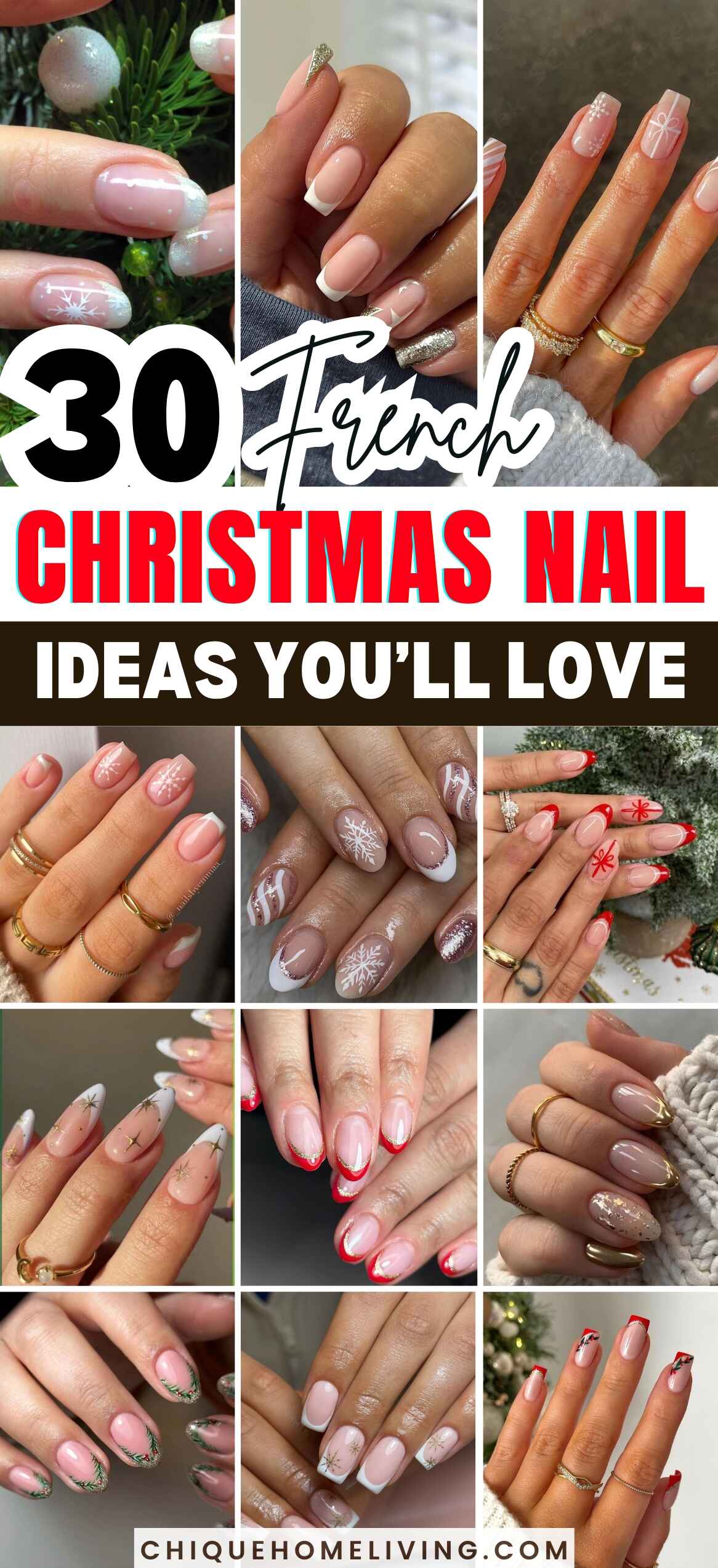 French Christmas Nail Ideas LP French Christmas Nail Ideas